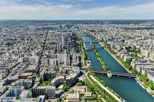 Aerial panoramic view of Paris, France in the summer. photo