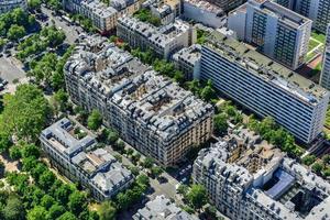 Aerial panoramic view of Paris, France in the summer. photo