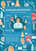 Otorhinolaryngology medical clinic banner design vector