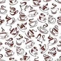 Vector coffee cups pattern seamless background