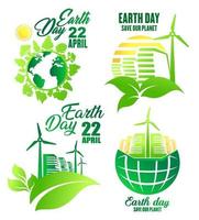 Earth Day icon for ecology and environment design vector