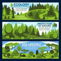 Nature protection banner for ecology conservation vector