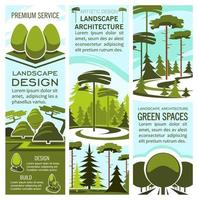 Green landscape design vector banners