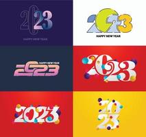 Big Set of 2023 Happy New Year logo text design 2023 number design template vector