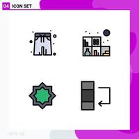 Stock Vector Icon Pack of 4 Line Signs and Symbols for swim suit star home art column Editable Vector Design Elements