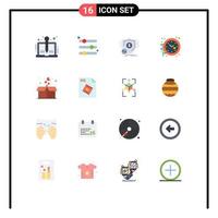 Set of 16 Modern UI Icons Symbols Signs for time clock preference security money Editable Pack of Creative Vector Design Elements