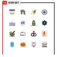 Universal Icon Symbols Group of 16 Modern Flat Colors of test medicine house medical human Editable Pack of Creative Vector Design Elements