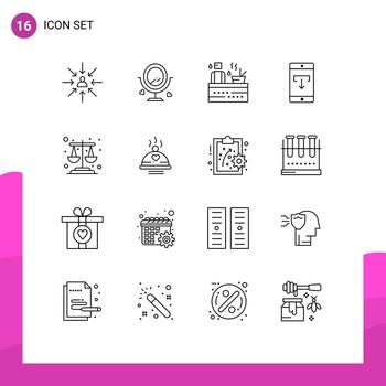 16 esquemas universales establecidos para aplicaciones web y móviles descarga de aplicaciones móviles elementos de diseño de vectores editables de bienestar de datos escuchados