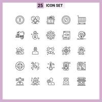 Universal Icon Symbols Group of 25 Modern Lines of business medicine canada medical gift Editable Vector Design Elements