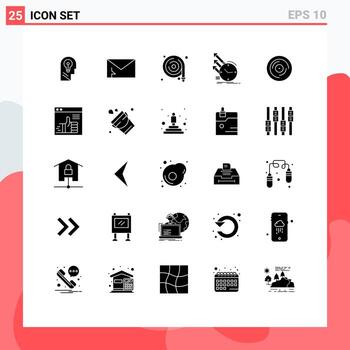 Pack of 25 Modern Solid Glyphs Signs and Symbols for Web Print Media such as regularities inspection security detection water Editable Vector Design Elements