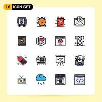 paquete de iconos de vector de stock de 16 signos y símbolos de línea para desarrollo de vacaciones de fiesta sobre elementos de diseño de vector creativo editable para niños