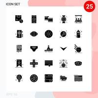 25 glifos sólidos vectoriales temáticos y símbolos editables del plomero del proyecto como elementos de diseño vectorial editables de video mecánico vector