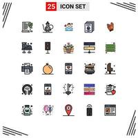 25 Universal Filled line Flat Color Signs Symbols of secure padlock man gdpr heart Editable Vector Design Elements