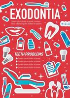 cartel médico de exodoncia de cirugía dental vector