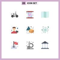 9 Universal Flat Color Signs Symbols of horizontal portrait women photo image Editable Vector Design Elements