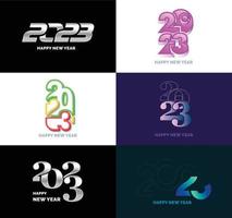 Big Set of 2023 Happy New Year logo text design 2023 number design template vector