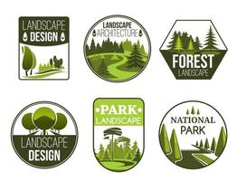 iconos de vector de servicio de diseño de paisaje