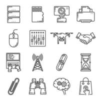 iconos de dispositivos digitales de tecnología de red vector