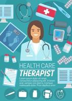 Therapist or psychotherapist health care poster vector