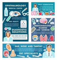 Endocrinologist, ophthalmologist, dietitian vector