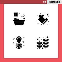 Universal Solid Glyph Signs Symbols of bathroom pin complex geolocation palm Editable Vector Design Elements