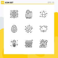 9 iconos creativos signos y símbolos modernos de queso huevo flecha celebración de pascua elementos de diseño vectorial editables vector