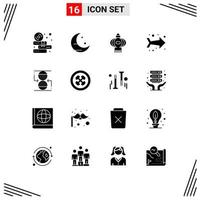 Stock Vector Icon Pack of 16 Line Signs and Symbols for sandclock control light concentration left Editable Vector Design Elements