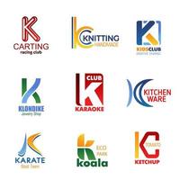 Letter K for company and business identity vector