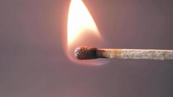 Close up of a lit matchstick video