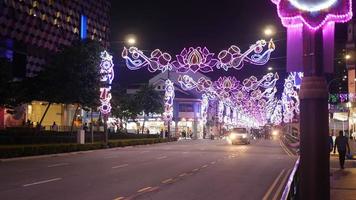 Singapore little india 22 june 2022. street lighting and traffic in little india video