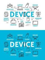 Digital devices and technology scheme vector