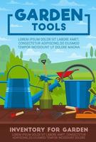 herramientas de jardinería y equipo de trabajo vector