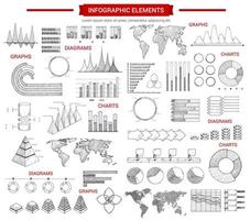 Infographic chart and graphs sketches vector