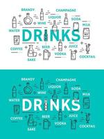 Non alcohol beverage and alcohol drinks vector