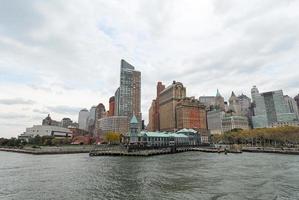 View of Pier A prior to renovation in downtown Manhattan on a cloudy day. photo
