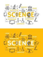 símbolos de esquema de ciencia y educación vector