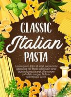 Italian pasta with greenery and olive oil vector