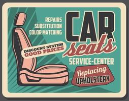 Car seats upholstery replacement service vector