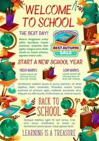 Back to School vector study sale poster