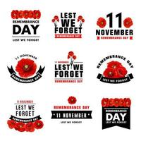 Red poppy flower icon for Remembrance Day design