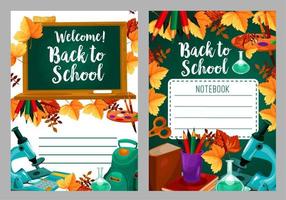 Back to School vector stationery copybook cover