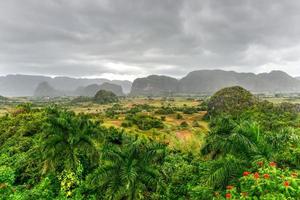 panorama del valle de viñales, al norte de cuba. foto