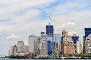 View of Lower Manhattan with the World Trade Center complex under construction. photo