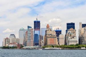 View of Lower Manhattan with the World Trade Center complex under construction. photo