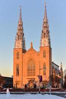 basílica católica romana de la catedral de notre-dame en ottawa, canadá. foto