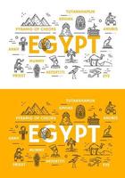 Thin line Egypt travel and culture landmarks vector