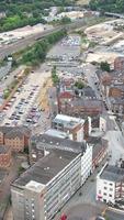 Aerial View of British City and Train Tracks video