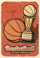 Basketball sport league cup, championship vector