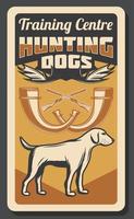 Hunting dog and hunt training center vector