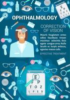 clínica de corrección de la visión de oftalmología, vector